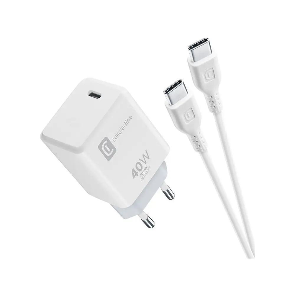 Cellularlıne 40W Pd Usb-C Şarj Kiti ( Adaptör + Kablo ) - Beyaz